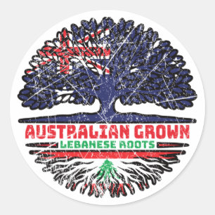 Libanon - Australische Bäume Runder Aufkleber
