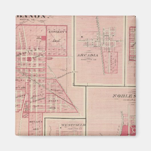 Libanon, Boone Co mit Arcadia, Zionsville Magnet (Vorne)