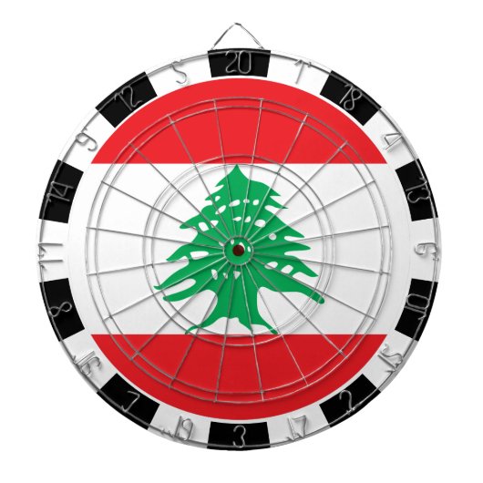 Libanon - Dartboard & Libanon - Flagge / Spielbret Dartscheibe (vorne)