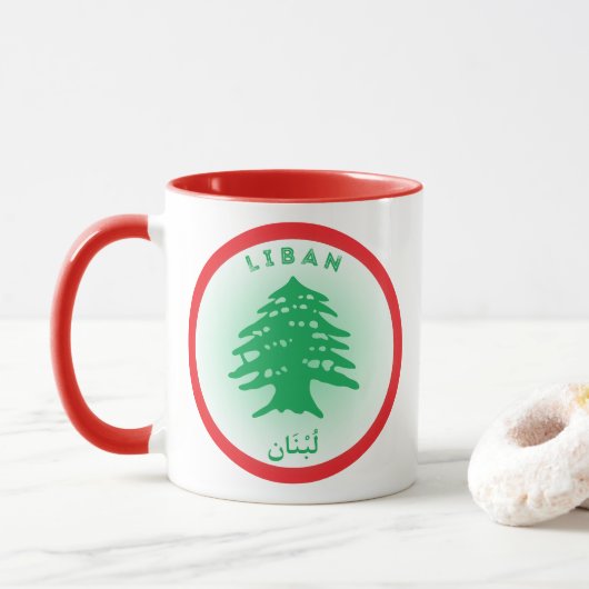 Libanon-Erbe-Emblem Tasse (Mit Donut)