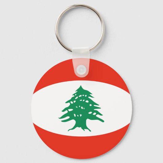 Libanon Fisheye Flag Schlüsselanhänger (Vorderseite)