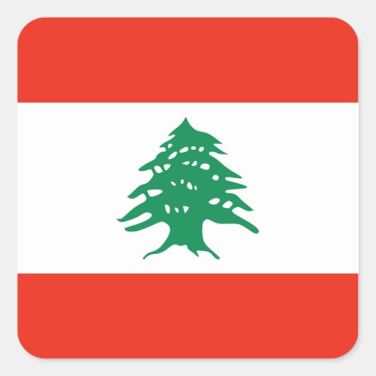 Libanon-Flag-Aufkleber Quadratischer Aufkleber (Vorderseite)