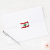Libanon-Flag-Aufkleber Runder Aufkleber (Umschlag)