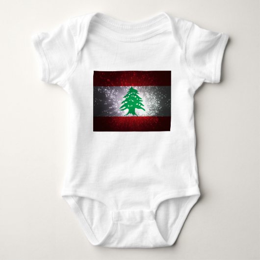 Libanon Flag Feuerwerk Baby Strampler (Vorderseite)