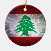 Libanon Flag Feuerwerk Keramik Ornament (Vorne)
