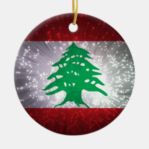 Libanon Flag Feuerwerk Keramik Ornament