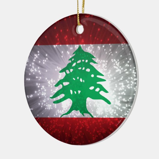 Libanon Flag Feuerwerk Keramik Ornament (Links)