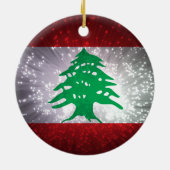 Libanon Flag Feuerwerk Keramik Ornament (Hinten)