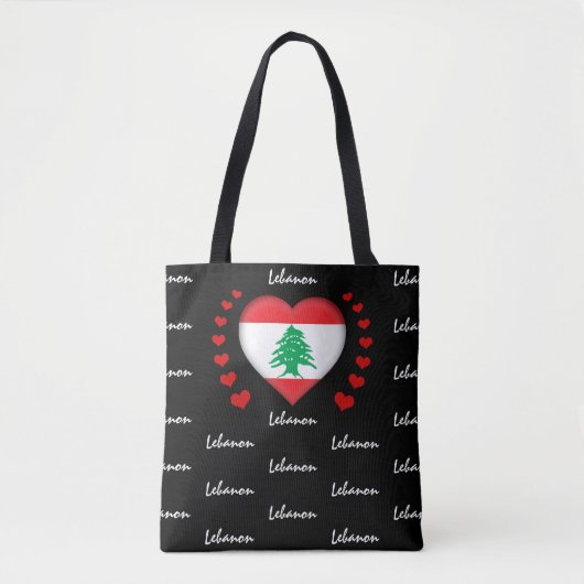 Libanon Flag & Herz, libanesische Flag-Mode / Spor Tasche (Vorderseite)