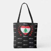 Libanon Flag & Herz, libanesische Flag-Mode / Spor Tasche (Rückseite)
