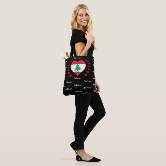 Libanon Flag & Herz, libanesische Flag-Mode / Spor Tasche (Am Model)