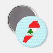 Libanon Flag Karte Magnet (Vorderseite/Rückseite)