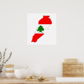 Libanon Flag Karte Poster (Küche)