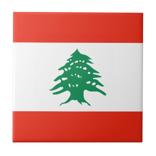 Libanon Flag Keramik Tile Fliese (Vorderseite)
