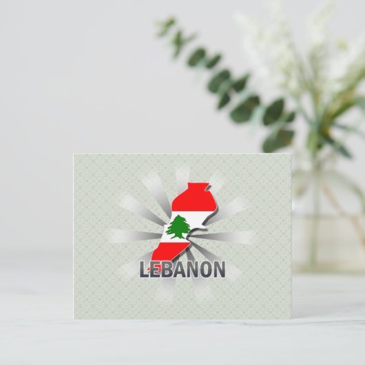 Libanon Flag Map 2.0 Postkarte (Stehend Vorderseite)