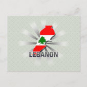 Libanon Flag Map 2.0 Postkarte (Vorderseite)