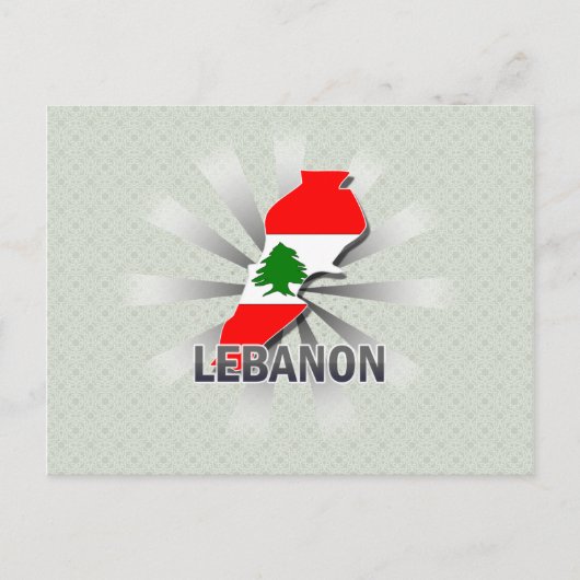 Libanon Flag Map 2.0 Postkarte (Vorderseite)