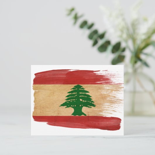 Libanon Flag Postkarten (Stehend Vorderseite)