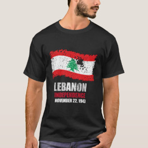 Libanon Flag T Shirt Libanesische Unabhängigkeit
