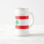 Libanon-Flagge Bierglas (VorderseiteRechts)