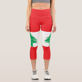 Libanon-Flagge Capri Leggings (Vorderseite)