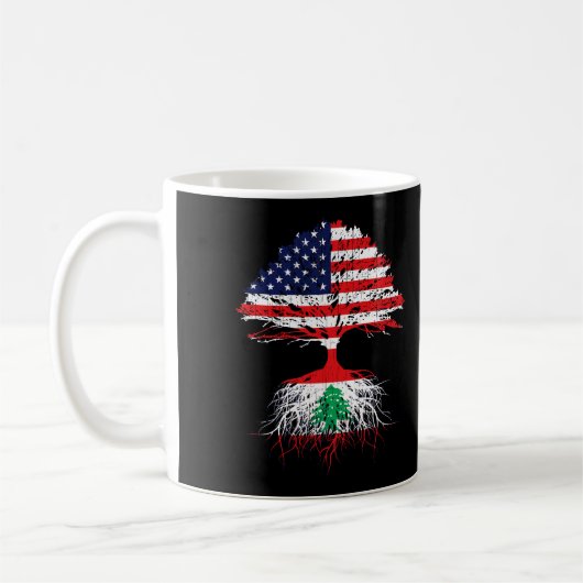 Libanon - Flagge der USA Roots Immigrant Naturaliz Kaffeetasse (Links)