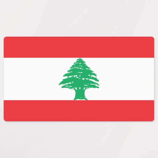 Libanon-Flagge Etiketten (Design 2)