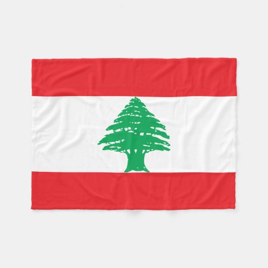 Libanon-Flagge Fleecedecke (Vorderseite (Horizontal))