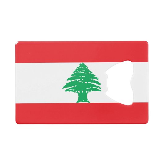 Libanon-Flagge Geldbeutel Flaschenöffner (Vorderseite (Horizontal))
