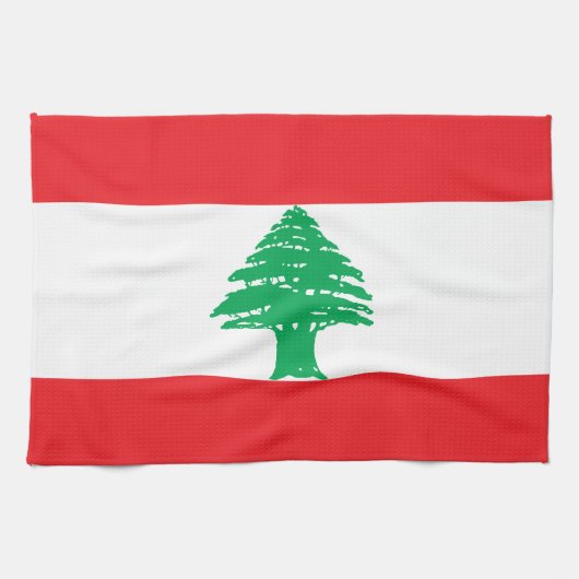 Libanon-Flagge Geschirrtuch (Horizontal)