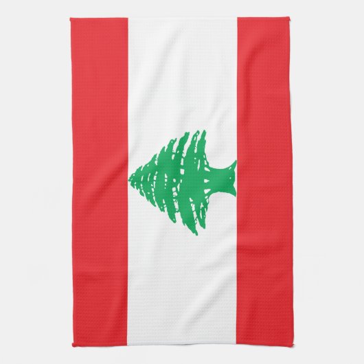 Libanon-Flagge Geschirrtuch (Vertikal)