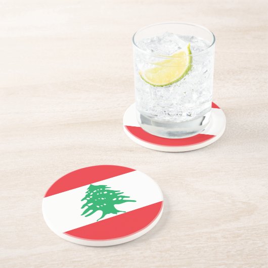 Libanon-Flagge Getränkeuntersetzer (Seite)