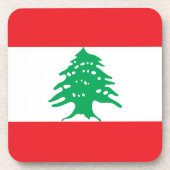 Libanon-Flagge Getränkeuntersetzer (Vorderseite)