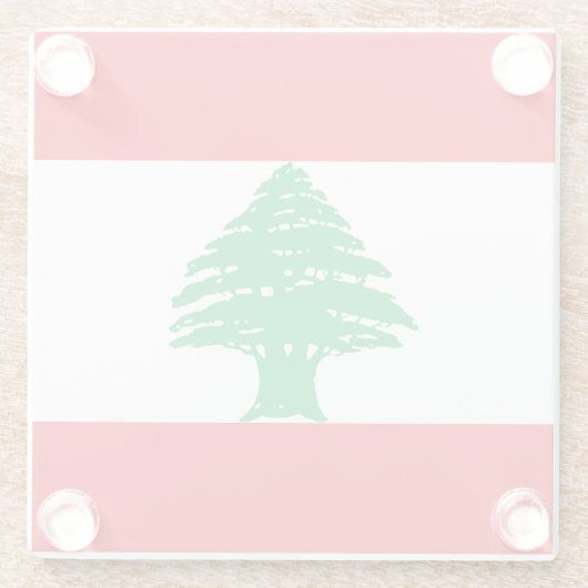 Libanon-Flagge Glasuntersetzer (Rückseite)