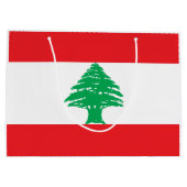 Libanon-Flagge Große Geschenktüte (Rückseite)
