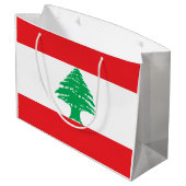 Libanon-Flagge Große Geschenktüte (Rückseite Schrägansicht)