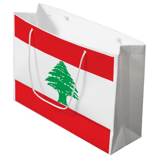 Libanon-Flagge Große Geschenktüte (Vorderseite Schrägansicht)