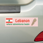 Libanon Flagge + Karte Autoaufkleber (Auf Auto)