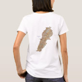 Libanon-Flagge + Karte + Text-T - Shirt (Rückseite)