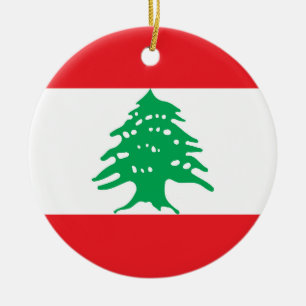 Libanon-Flagge Keramik Ornament