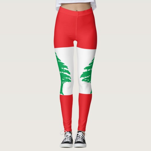 Libanon-Flagge Leggings (Vorderseite)