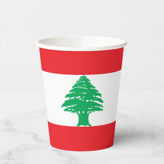 Libanon-Flagge Pappbecher (Links)