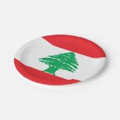 Libanon-Flagge Pappteller (Schrägansicht)