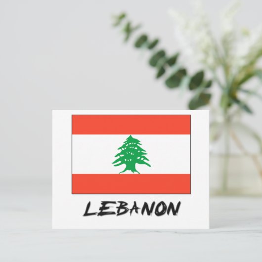 Libanon-Flagge Postkarte (Stehend Vorderseite)