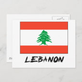 Libanon-Flagge Postkarte (Vorne/Hinten)