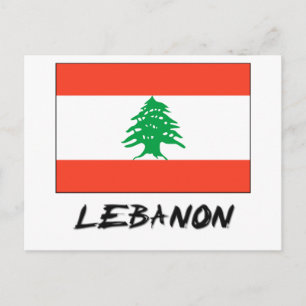 Libanon-Flagge Postkarte