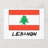 Libanon-Flagge Postkarte (Vorderseite)