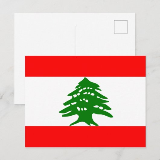 Libanon-Flagge Postkarte (Vorne/Hinten)