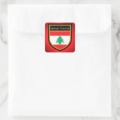 Libanon-Flagge Quadratischer Aufkleber (Tasche)