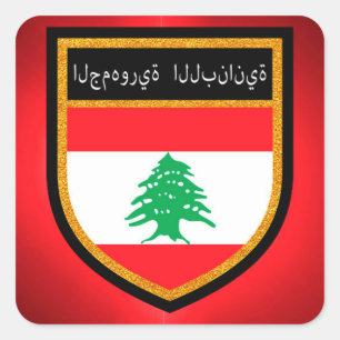 Libanon-Flagge Quadratischer Aufkleber